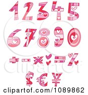 Pink And Red Heart Valentine Number And Math Design Elements