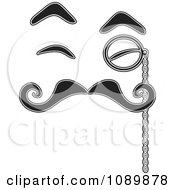 Black And White Face With Eyebrow Eyes Mustache And Monocle