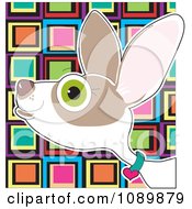 Profiled Chihuahua Portrait Over Colorful Squares