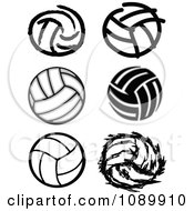 Poster, Art Print Of Black And White Volleyball Icons