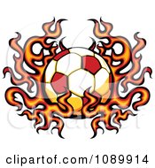 Poster, Art Print Of Fiery Soccer Ball