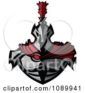 Poster, Art Print Of Warrior In Metal Armor And A Red Cape