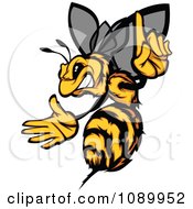Poster, Art Print Of Stinging Bee Holding A Finger Up