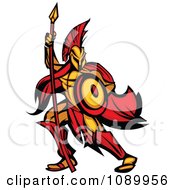 Poster, Art Print Of Spartan Warrior Armed With A Spear And Shield