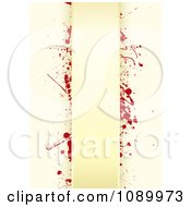 Clipart Grungy Tan Paper Background With Red Splatters And Vertical Copyspace Royalty Free Vector Illustration