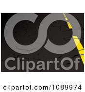 Clipart Yellow Road Line And Black Cracking Asphalt Background Royalty Free Vector Illustration