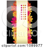 Poster, Art Print Of Red Pink And Orange Daisy Background With Vertical Copyspace
