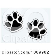 Poster, Art Print Of Black And White Pet Paw Prints