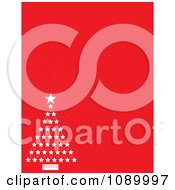 Poster, Art Print Of Red Christmas Background With A Star Tree And Copyspace