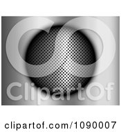 Clipart 3d Perforated Circle On Brushed Metal Royalty Free Vector Illustration
