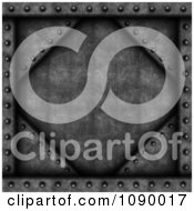 Clipart 3d Grungy Metal Background With A Diamond And Rivets Royalty Free Illustration by KJ Pargeter