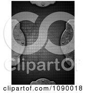 Clipart 3d Concrete Designs And Rivets Over Wire Mesh Royalty Free Illustration
