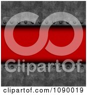 Clipart 3d Riveted Metal And Red Leather With Copyspace Royalty Free Illustration