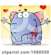 Poster, Art Print Of Loving Purple Elephant Wanting A Hug