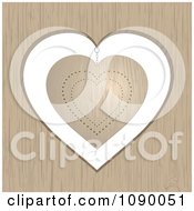 Poster, Art Print Of 3d Gold Heart Hanging In A Wood Frame