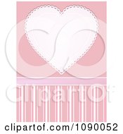 Clipart White And Pink Doily Heart Over Pink And Stripes Royalty Free Vector Illustration