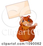 Waving Groundhog Holding Up A Sign