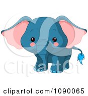 Cute Blue Baby Elephant