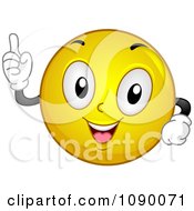 Poster, Art Print Of Smiley Emoticon Holding Up 1 Finger