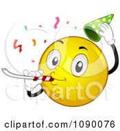 Clipart Smiley Emoticon Celebrating Royalty Free Vector Illustration