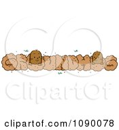 Clipart Two Woodchucks Digging Holes Reading GROUNDHOG Royalty Free Vector Illustration
