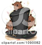 Top Hat With Confetti And Groundhogs