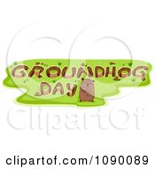 Poster, Art Print Of Woodchuck Standing By Holes Reading Groundhog Day