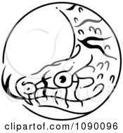 Clipart Black And White Snake Chinese Zodiac Circle Royalty Free Vector Illustration