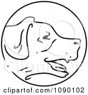 Clipart Black And White Dog Chinese Zodiac Circle Royalty Free Vector Illustration