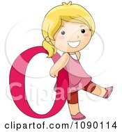 Clipart Letter O Girl Child Royalty Free Vector Illustration