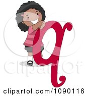 Clipart Letter Q Black Girl Child Royalty Free Vector Illustration
