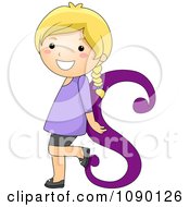Clipart Letter S Girl Child Royalty Free Vector Illustration