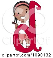 Clipart Letter D Black Girl Child Royalty Free Vector Illustration