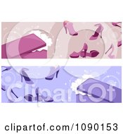 Clipart Pink And Purple High Heel Shoe Website Banners Royalty Free Vector Illustration