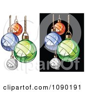 Poster, Art Print Of Colorful Volleyball Christmas Ornaments