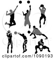 Poster, Art Print Of Silhouetted Male Volleyball Players