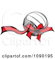 Poster, Art Print Of Volleyball With A Red Ribbon And Bow