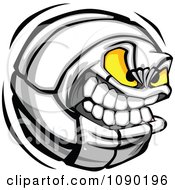 Clipart Aggressive Volleyball Character Royalty Free Vector Illustration