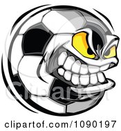 Poster, Art Print Of Aggressive Soccer Ball Character
