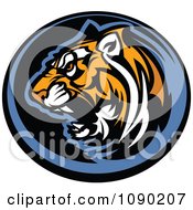 Aggressive Tiger Mascot Circle