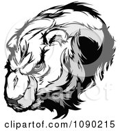 Clipart Polar Bear Mascot Head Royalty Free Vector Illustration by Chromaco