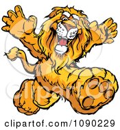 Poster, Art Print Of Lion Mascot Running Upright