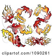 Clipart Red And Yellow Flame Design Elements Royalty Free Vector Illustration