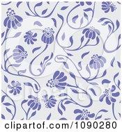 Poster, Art Print Of Purple Seamless Floral Pattern