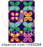 Poster, Art Print Of Seamless Pink Purple Orange And Yellow Floral Pattern