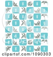 Poster, Art Print Of Seamless Blue Gray And White Flying Bird Background