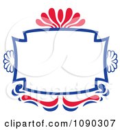 Clipart Red And Blue Ornate Frame With Copyspace Royalty Free Vector Illustration