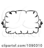 Poster, Art Print Of Black And White Cloud Like Floral Frame With Copyspace