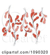 Clipart Red Decorative Floral Branches Royalty Free Vector Illustration