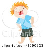 Clipart Boy Laughing Or Yelling Royalty Free Vector Illustration